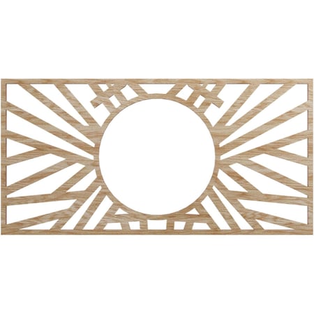Ekena Millwork Hoover Wood Fretwork Pierced Ceiling Medallion, Red Oak, 18"W x 9"H x 6 5/8"ID x 3/8"T CMWP18X09X0375HORO